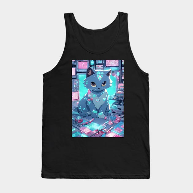 Anime cat doctor Kawaii cat surgeon cute kitty Tank Top by Spaceboyishere